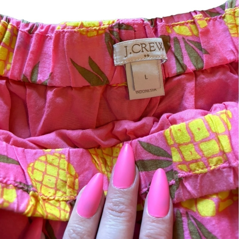 J Crew Pink Pineapple Mini Skirt Size Large - Picture 2 of 6
